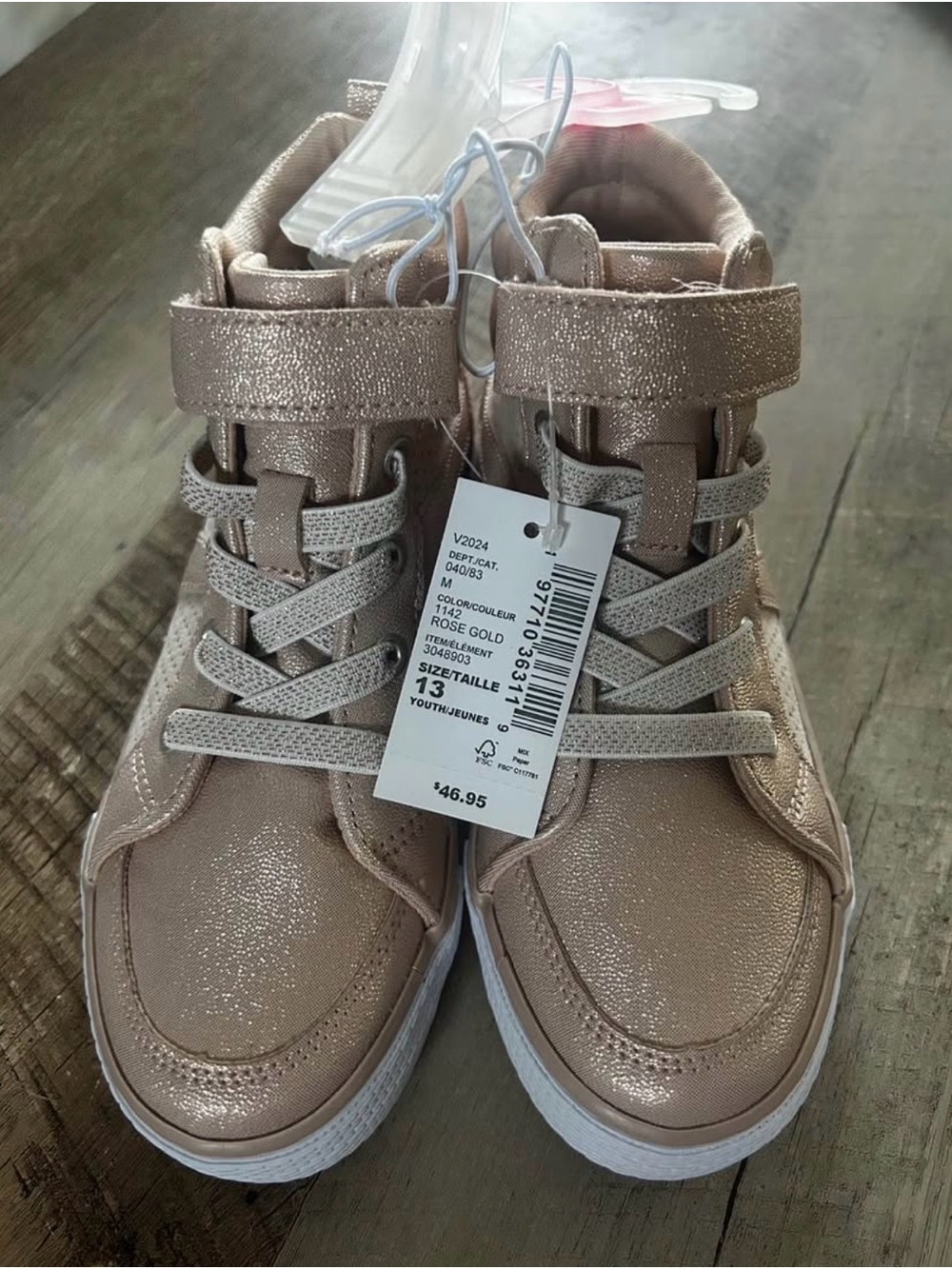 The Children's Place Rose Gold Glitter High-Top Sneakers